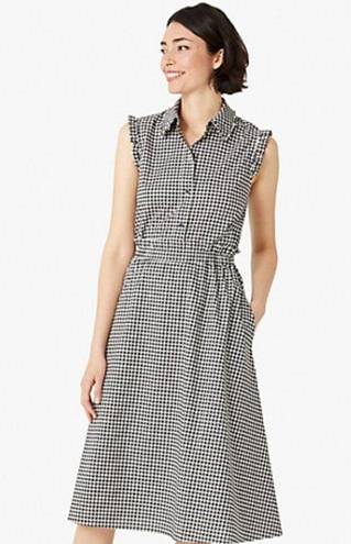 Kate Spade NWT  Mini gingham sleeveless top , Black and white