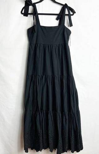 Jason Wu  Black Tiered Shoulder Tie Maxi Dress NWT in Medium