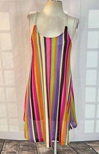 Anama USA Anama colorful striped knit braided strap sundress size small