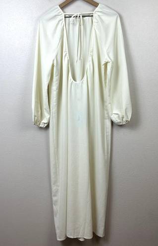 Hill House  Simone Maxi Dress Size Medium Coconut Milk Ivory Open Low Back Crepe