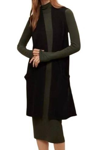 Aritzia  Wilfred Dunkirk Sweater Vest Womens S Black Open Shawl Duster Cardigan