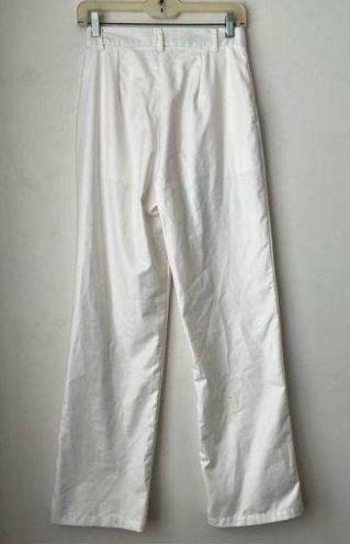 Princess Polly Maiah White Straight Leg Trouser Pants 4