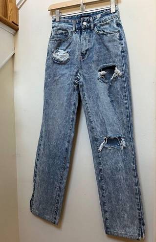 Pretty Little Thing Pretty Little Things Distressed High Rise Split Hem Jean Size 2 See Description