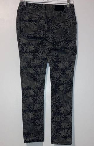 DKNY  Black Lace Print Jeggings Stretch Skinny Jeans 2 P Petite