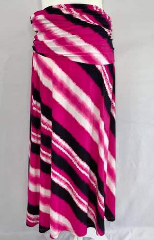 INC New  Tie Dye Convertible Maxi Skirt and Strapless Dress Pink Multi