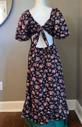 Tuckernuck  Hyacinth‎ House Black Floral Seaport Midi Dress Size Small