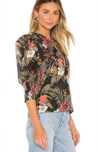 Rebecca Minkoff Geneva Tropical Floral Puff Sleeve Top