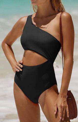 One Piece Yonique Women's  Bathing Suit One Shoulder Swimsuit Cutout Swimwear Monokini