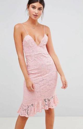 Pretty Little Thing Pink Lace Dress 