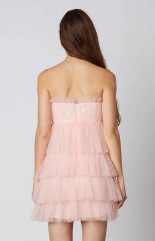 Cotton Candy LA NEW  Blush Strapless Tiered Tulle Mini Dress Size Medium