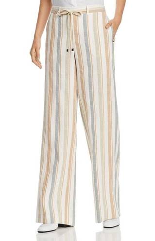 Lafayette 148  New York Linen Striped Wide Leg Pants, Sedona Multi New w/Tag $498