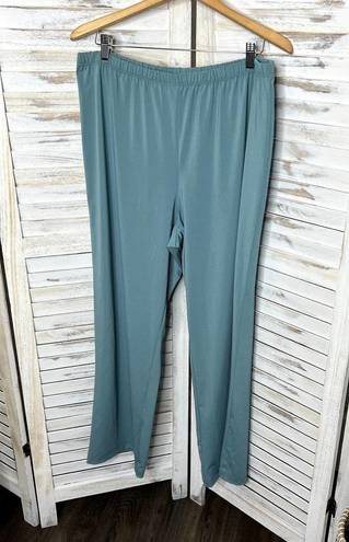 Coldwater Creek  Women's Plus Pull On Relaxed Wide Leg Pants Teal Blue 18