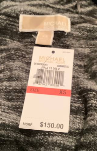 Michael Kors NWT MICHAEL  Oversized Cardigan Sweater With Front Buckle Black & Gray