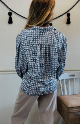 Houndstooth Vintage David Matthew’s Silk  Button Down