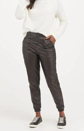 Spanx  Black Faux Leather Jogger Pants