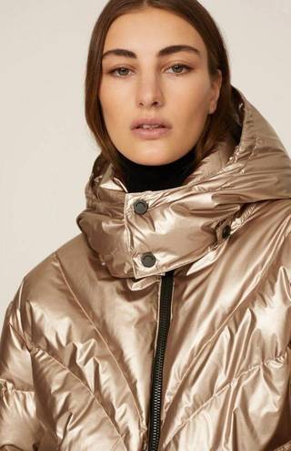 ALLSAINTS  Mika Metallic Puffer Gold Womens Size 4