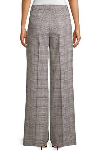 Lafayette 148  Dalton Pants Womens Size 8 Black White Houndstooth Plaid Wide Leg