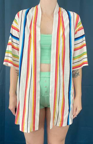 JC Penny Vintage 70s JC Penney Rainbow Stripe Terry Cloth Robe