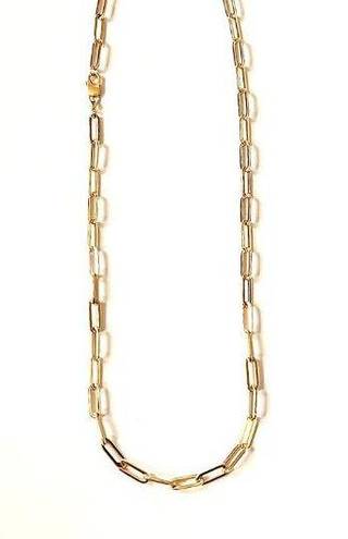 Tehrani Jewelry 14k real gold paperclip necklace | 16” | paperclip 4.5 mm chain necklace |