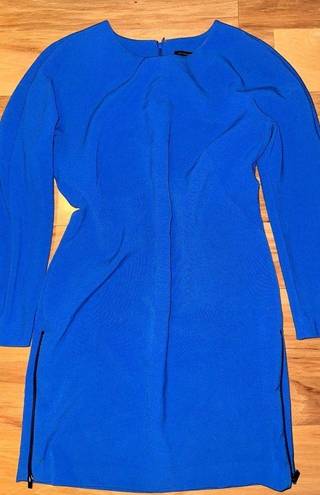 Ann Taylor Royal Blue Shift dress long sleeve Career Cocktail Zip Cute Chic