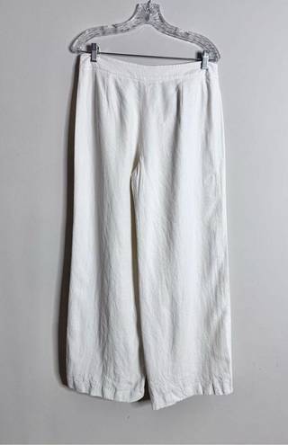 Lafayette 148  white wide leg flair linen pants sz 6