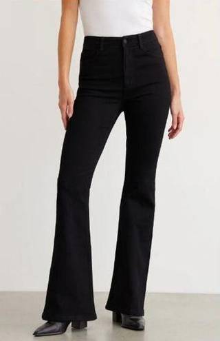 Dynamite NWT  Hailey Flare Jeans Jet Black Retro Cowgirl Womens Size 24 $60