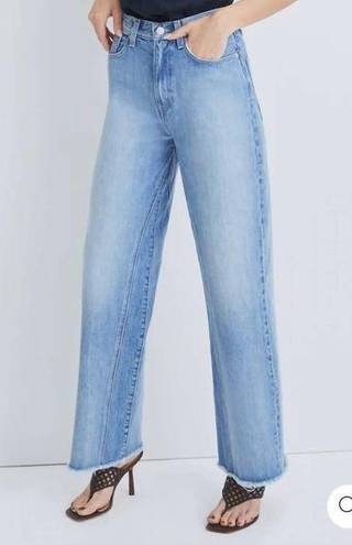 Veronica Beard NWT  Dylan inseam gusset jeans wide leg flare frayed hem size 28