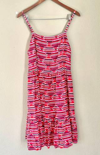 Loft Ikat Smocked Back Ruffle Desert Southwestern Dress