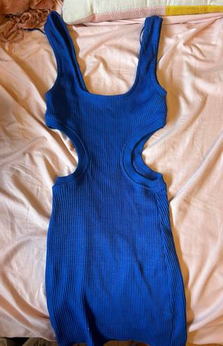 ZARA Blue Cutout Mini Dress