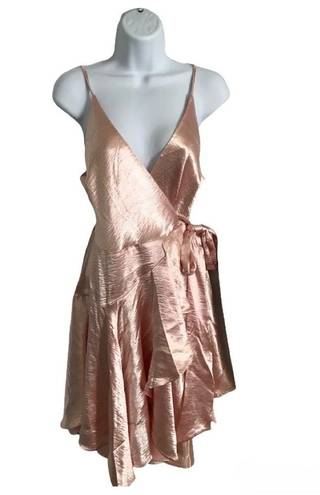 Lost + Wander  Mademoiselle Satin Wrap Dress Sz M