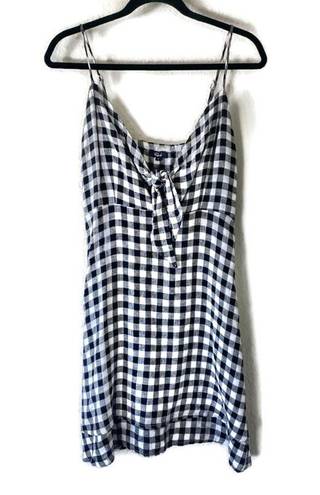 Rails  Black & White Gingham Plaid Front Tie Cutout Sleeveless Mini Dress Small