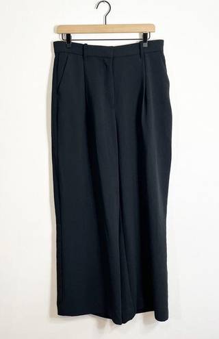 Abercrombie & Fitch Abercrombie A&F Harper Tailored Premium Crepe Black Wide Leg Trouser Pant 30/10