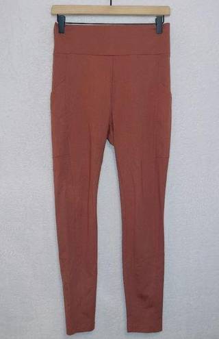 Lou & grey  Orange High Waisted Side Pockets Ankle Length Casual Leggings size SM