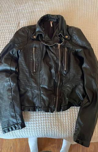 Free People Black Leather Jacket