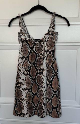 Pretty Little Thing Snake Print Mini Dress