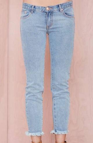 One Teaspoon  Skinny Jeans Iggy's Revolver Cropped Frayed Hem Size 22 nwt