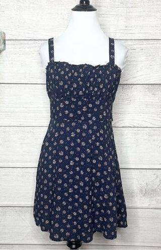 Trixxii Navy Blue Floral Mini Sun Dress Size Medium