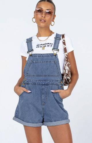 Princess Polly Kacey Overalls in Blue Denim