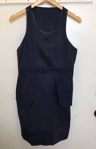 Gretchen Scott  Navy blue sleeveless dress L beaded casual resort preppy