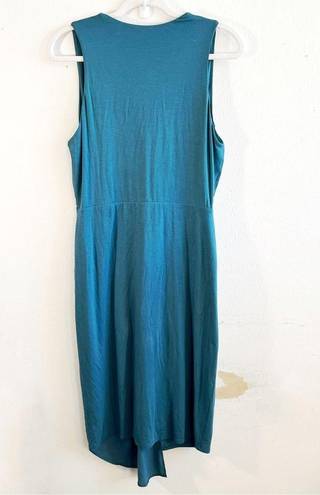 Bailey 44 Dress Venus Twist-Front Mixed-Media Dress in Gulf (Teal Blue) Sz M GUC