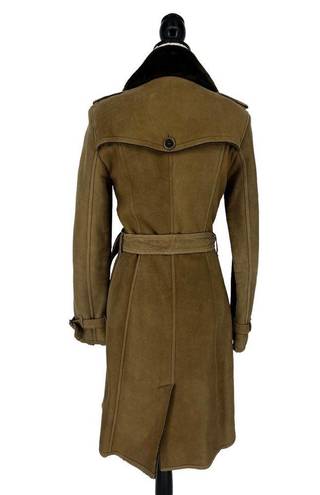 Burberry  Suede Lambskin Shearling Lined Trench Coat