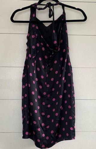 Betsey Johnson  Silk Y2K Polka Dot Black Pink Mini Dress Vintage