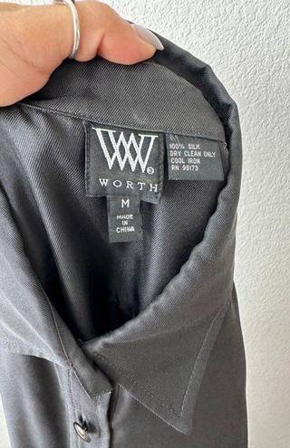 W By Worth WORTH Dark Slate Gray Silk Dress 