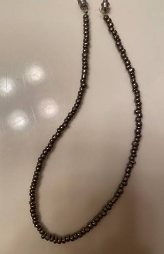 Artisan Dark Grey and Silver Choker Necklace