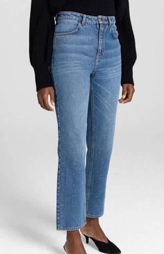 ALC Frank ALC Malone Studded High-Waisted Straight Leg Denim Jeans