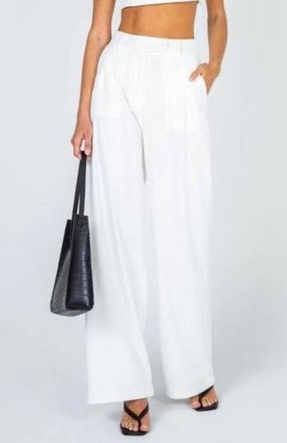 Princess Polly Huxley White Wide Leg Trousers 2