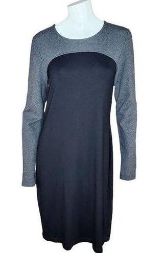 Karen Kane  Women's Large Gray Black ColorBlock Long Sleeve Midi Dress $108 NWT