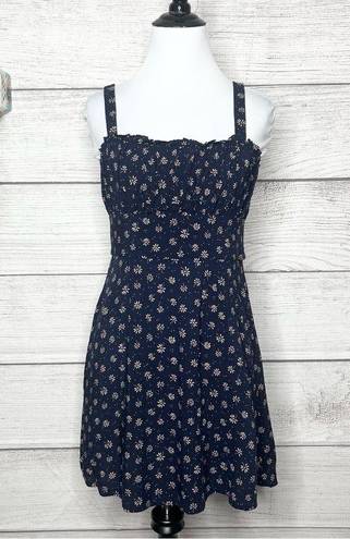 Trixxii Navy Blue Floral Mini Sun Dress Size Medium