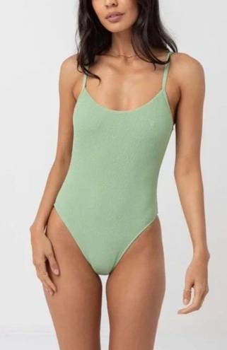 Rhythm NEW Size XS Free People  Smocked Hi Cut One-Piece Swimsuit in Cactus Green