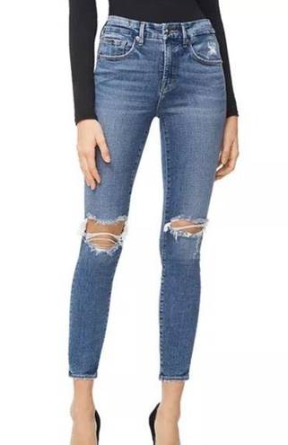 Good American  Good Legs High Rise Ripped Skinny Crop Jeans Size 18 Plus